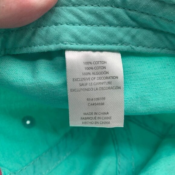 Life is Good Flip Flops Turquoise Distressed Relaxed Fit Adjustable Hat - Picture 5 of 5